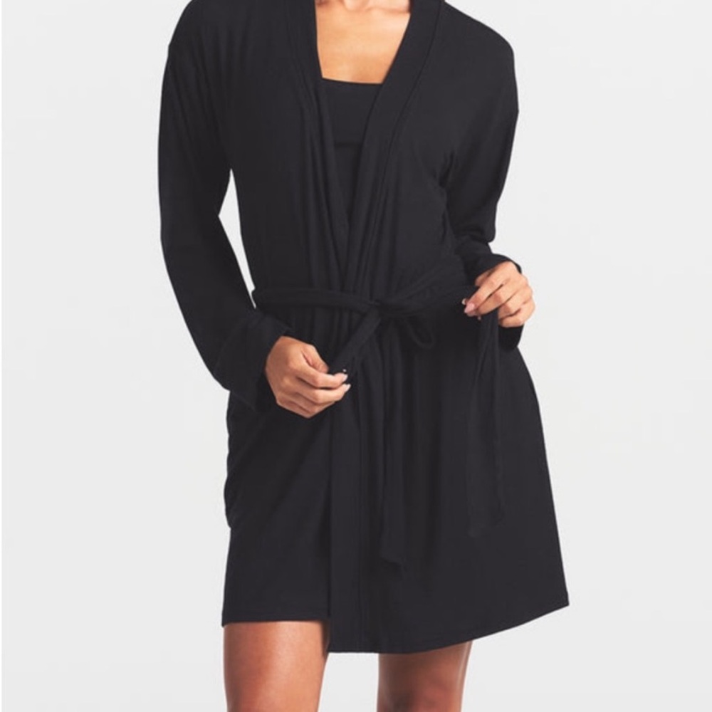 Women's Black Wrap Robe